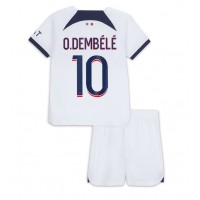 Echipament fotbal Paris Saint-Germain Ousmane Dembele #10 Tricou Deplasare 2023-24 pentru copii maneca scurta (+ Pantaloni scurti)